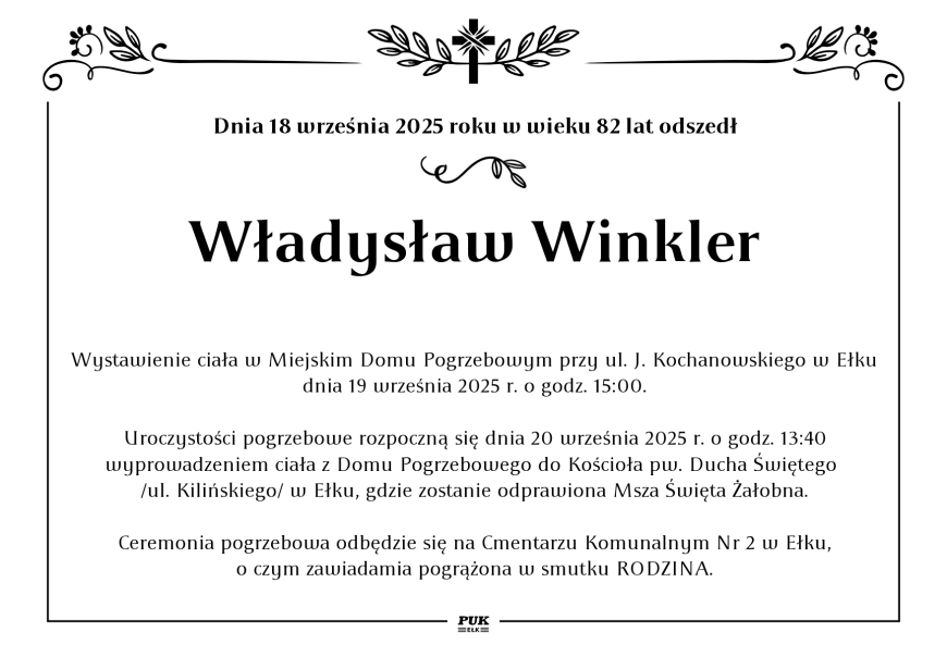 Władysław Winkler - nekrolog